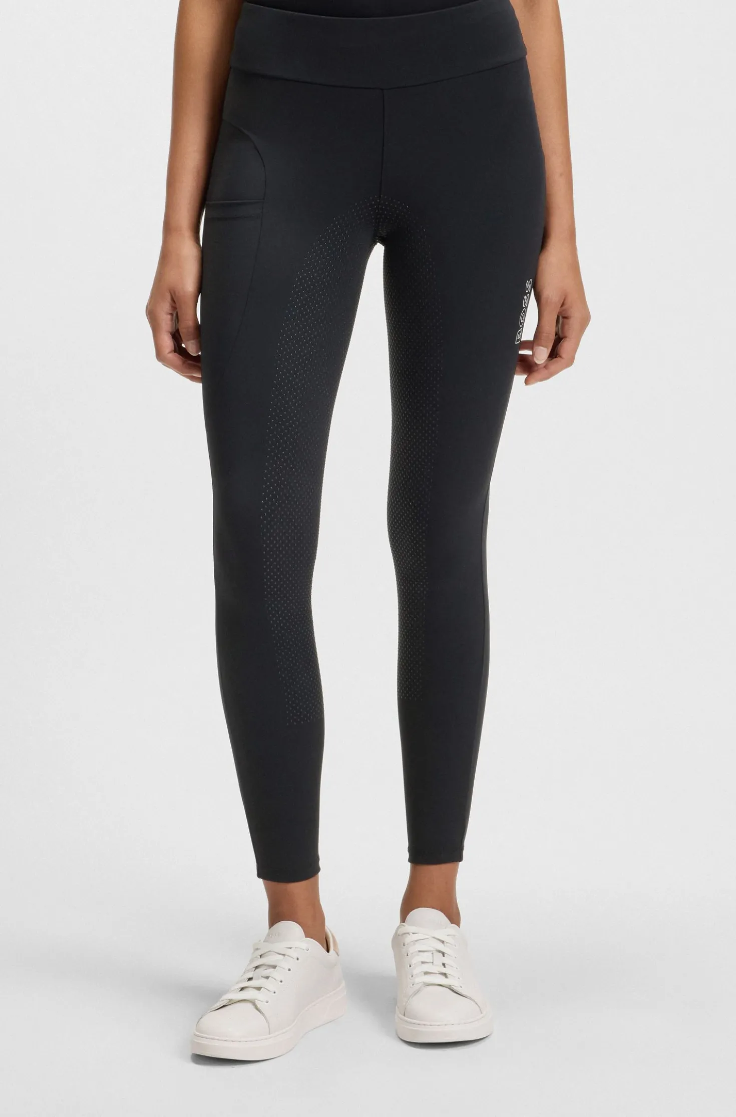 Equestrian high-waist leggings in power-stretch fabric