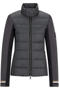 Equestrian hybrid puffer jacket with water-repellent finish
