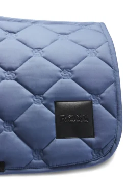 Equestrian jumping saddle pad with Double B monograms