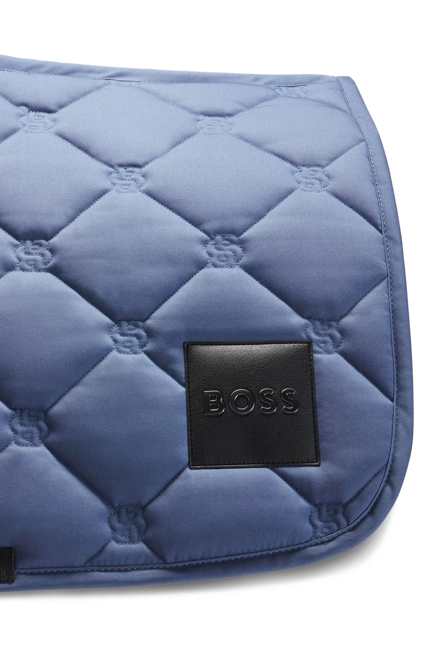 Equestrian jumping saddle pad with Double B monograms