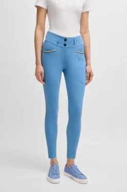 Equestrian knee-grip breeches with four-way stretch