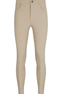 Equestrian knee-grip breeches in power-stretch material