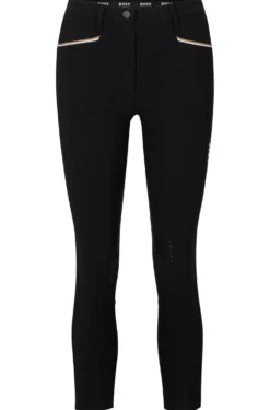 Equestrian knee-grip breeches in power-stretch material