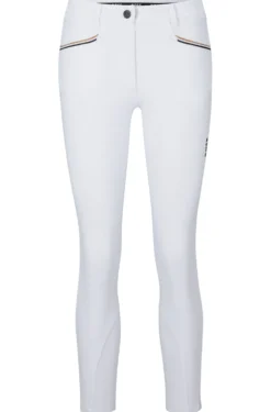 Equestrian knee-grip breeches in power-stretch material