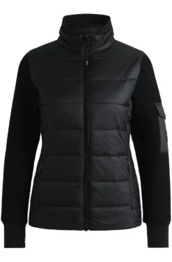 Equestrian mixed-material jacket with sleeve pocket