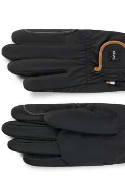 Equestrian riding gloves in faux leather