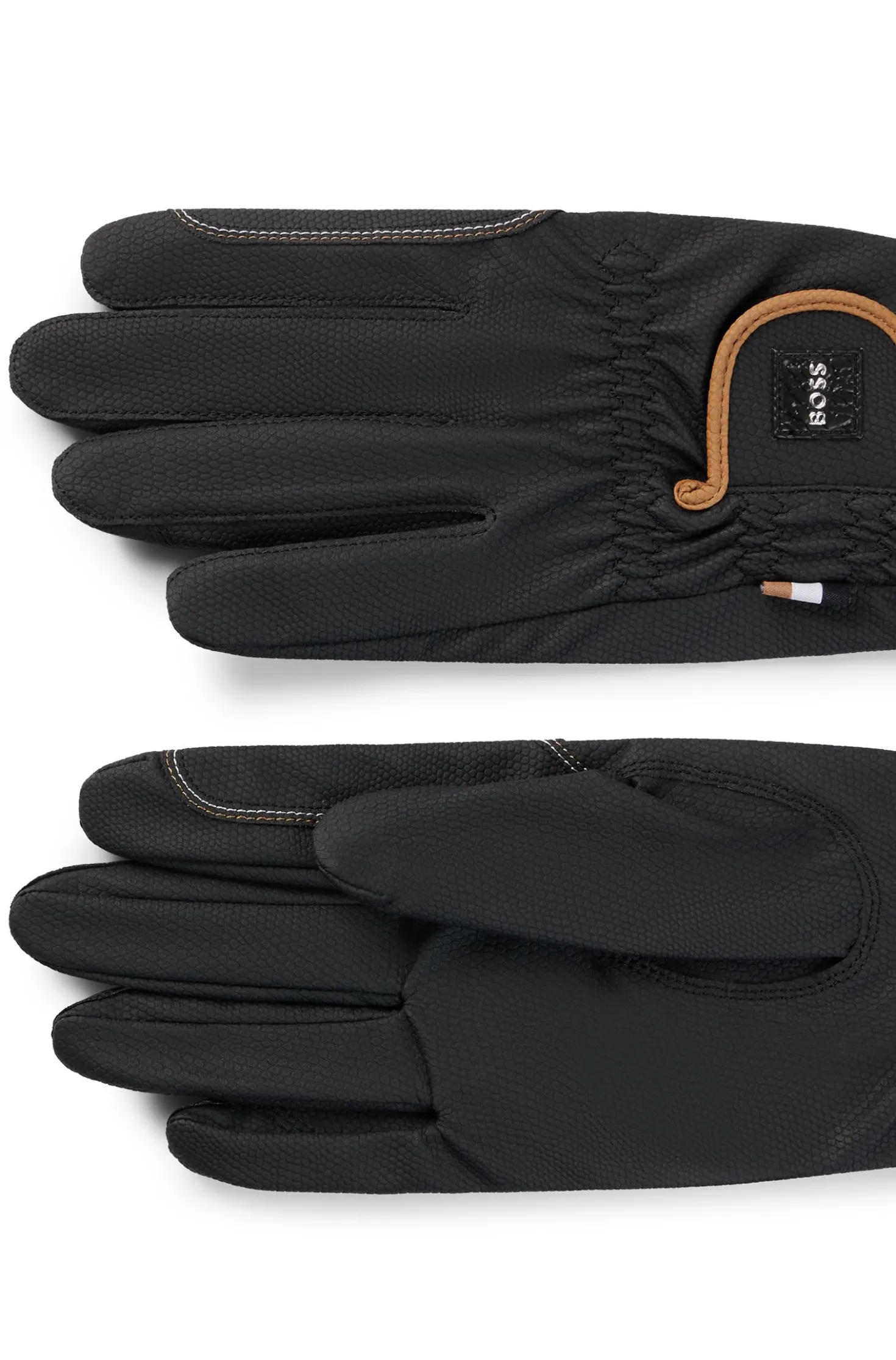Equestrian riding gloves in faux leather