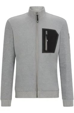 Equestrian second-layer cardigan with zipped chest pocket