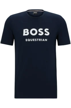 Equestrian short-sleeved stretch-cotton T-shirt with logo