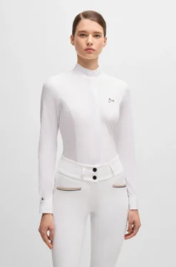 Equestrian show blouse with four-way stretch
