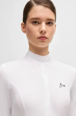Equestrian show blouse with four-way stretch