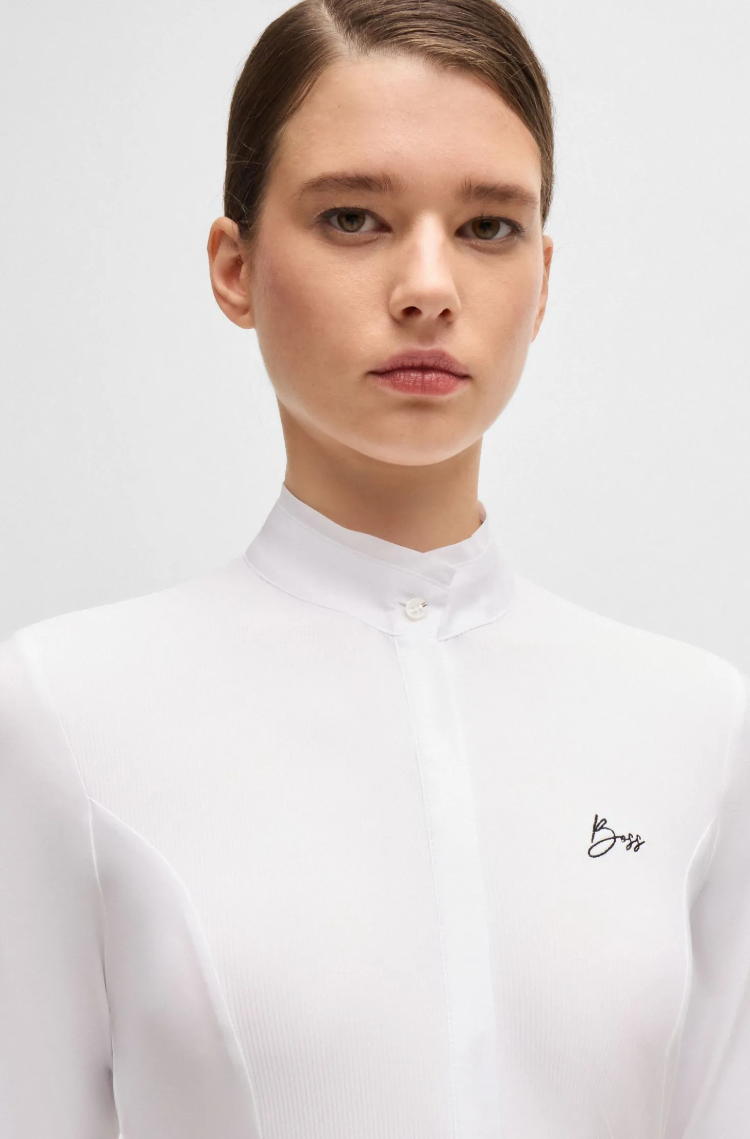 Equestrian show blouse with four-way stretch