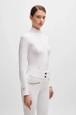Equestrian show blouse with four-way stretch