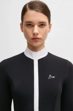 Equestrian show blouse with four-way stretch