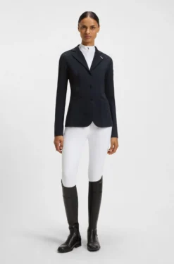 Equestrian show jacket in perforated stretch fabric