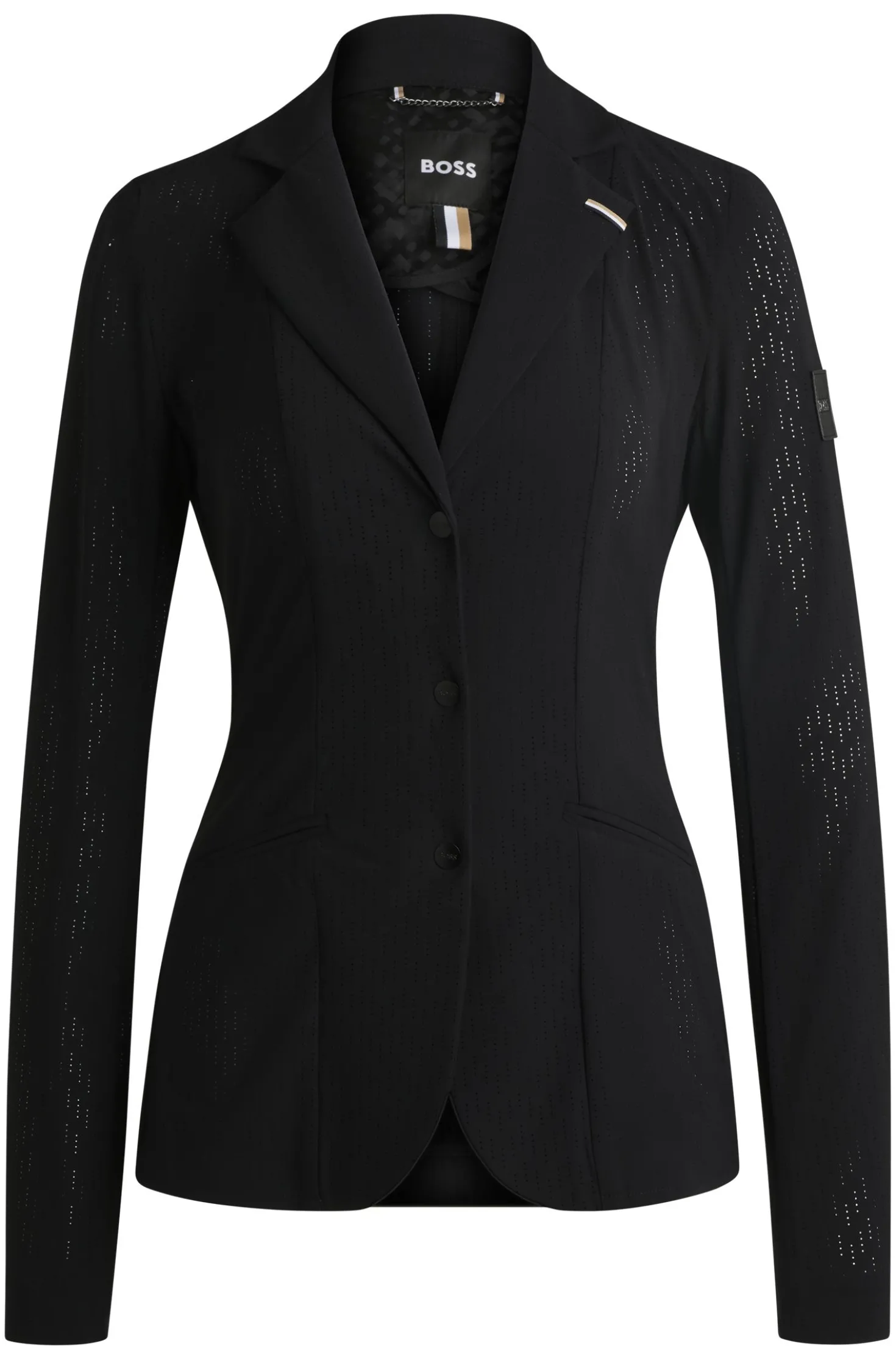 Equestrian show jacket in perforated material