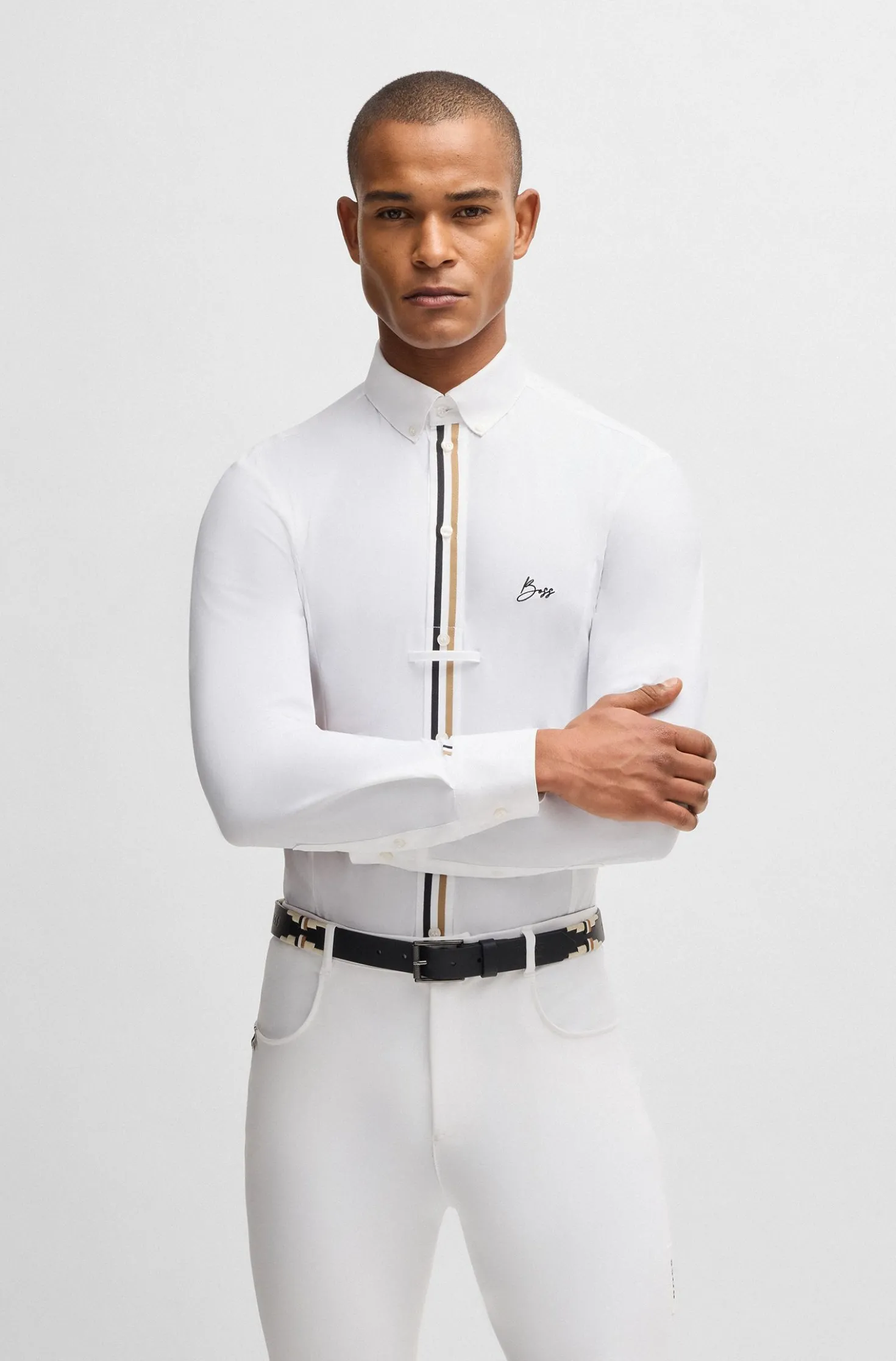 Equestrian show shirt in a cotton blend