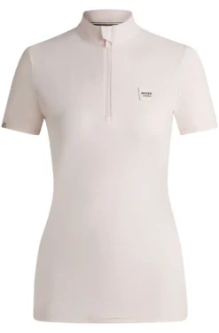 Equestrian show shirt in ribbed stretch fabric