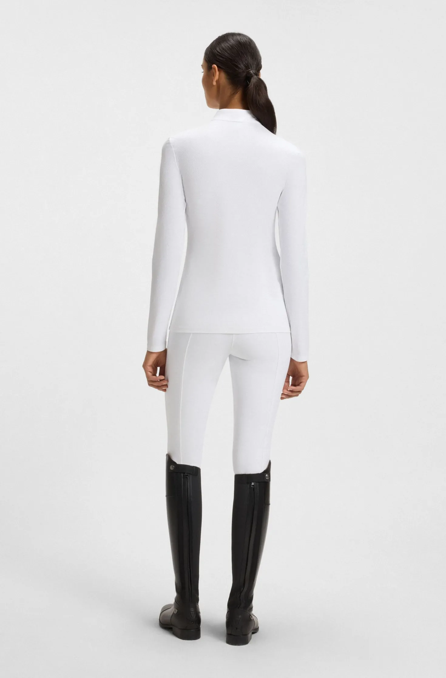 Equestrian show shirt in super-stretch material