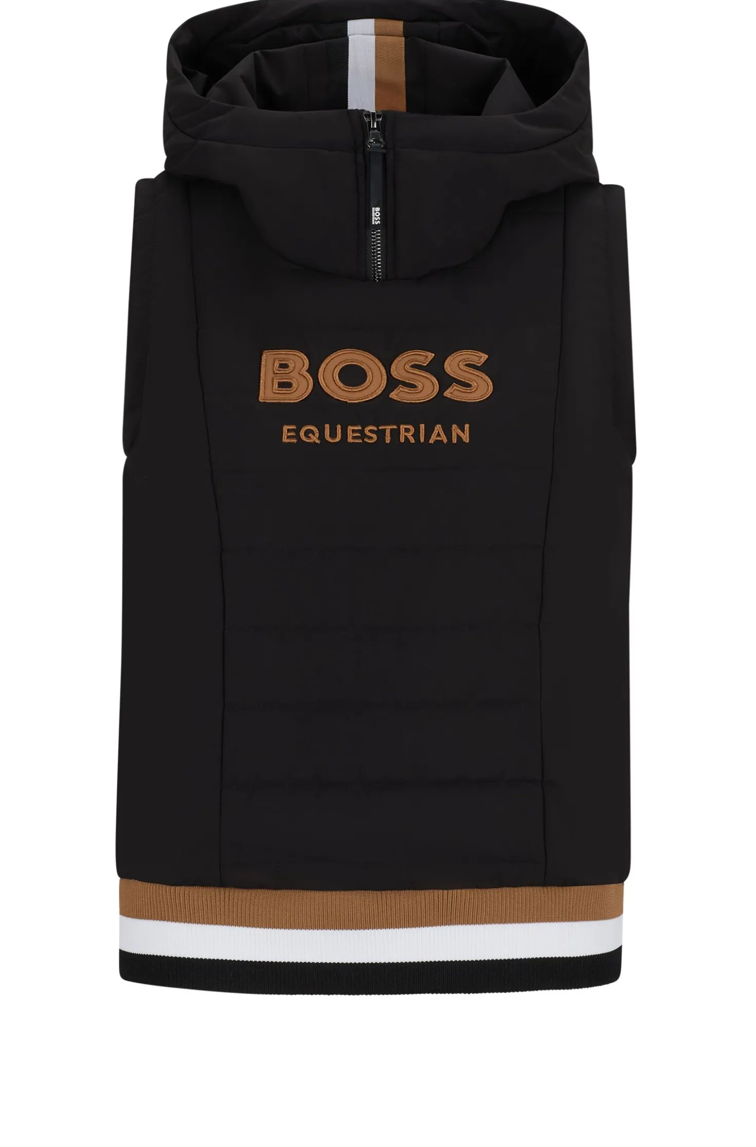 Equestrian sleeveless hoodie with embroidered logo