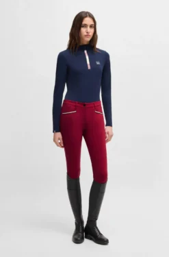 Equestrian slim-fit breeches with knee grip
