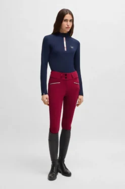 Equestrian slim-fit breeches with full grip