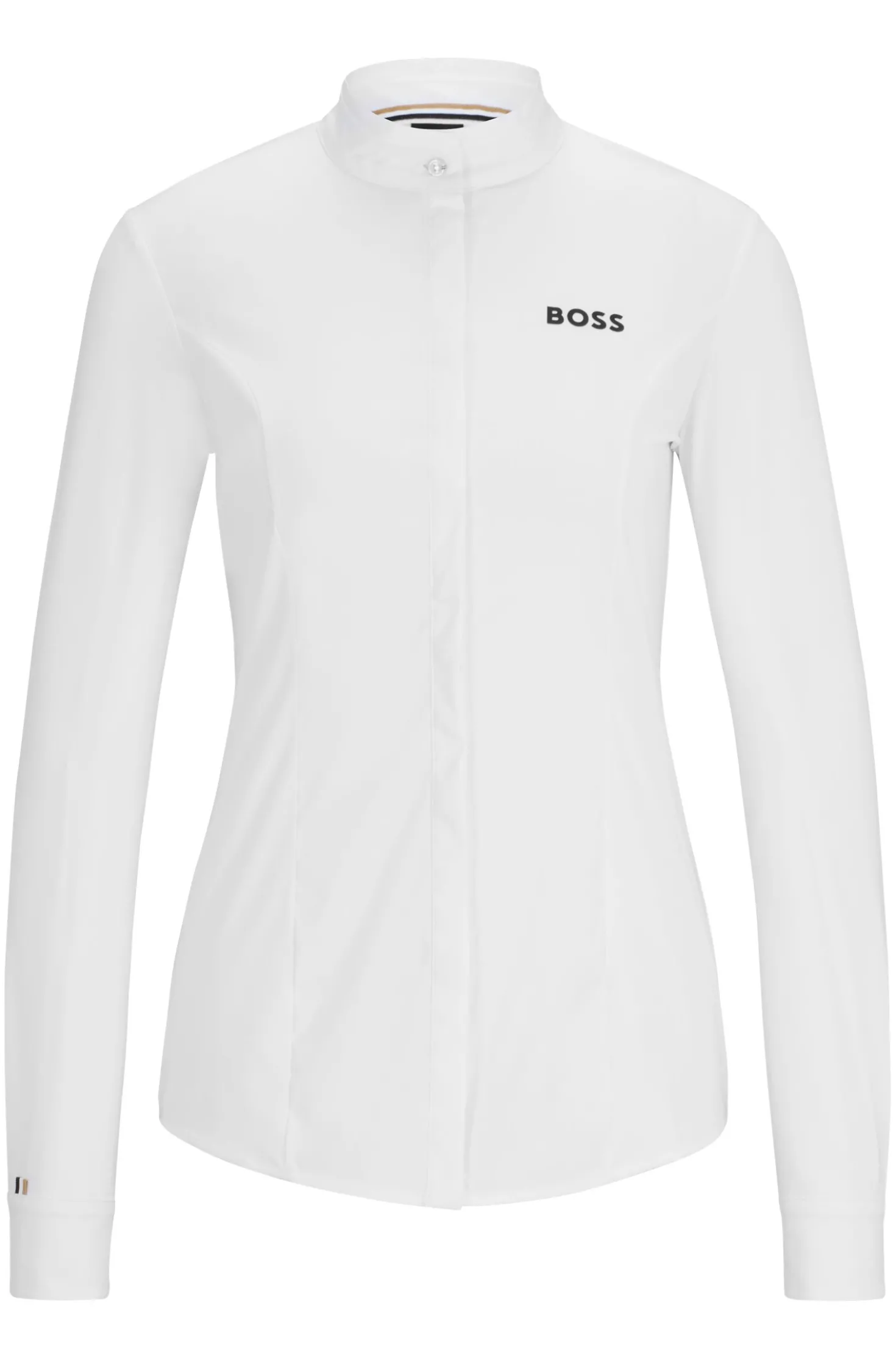 Equestrian slim-fit show blouse in mixed materials