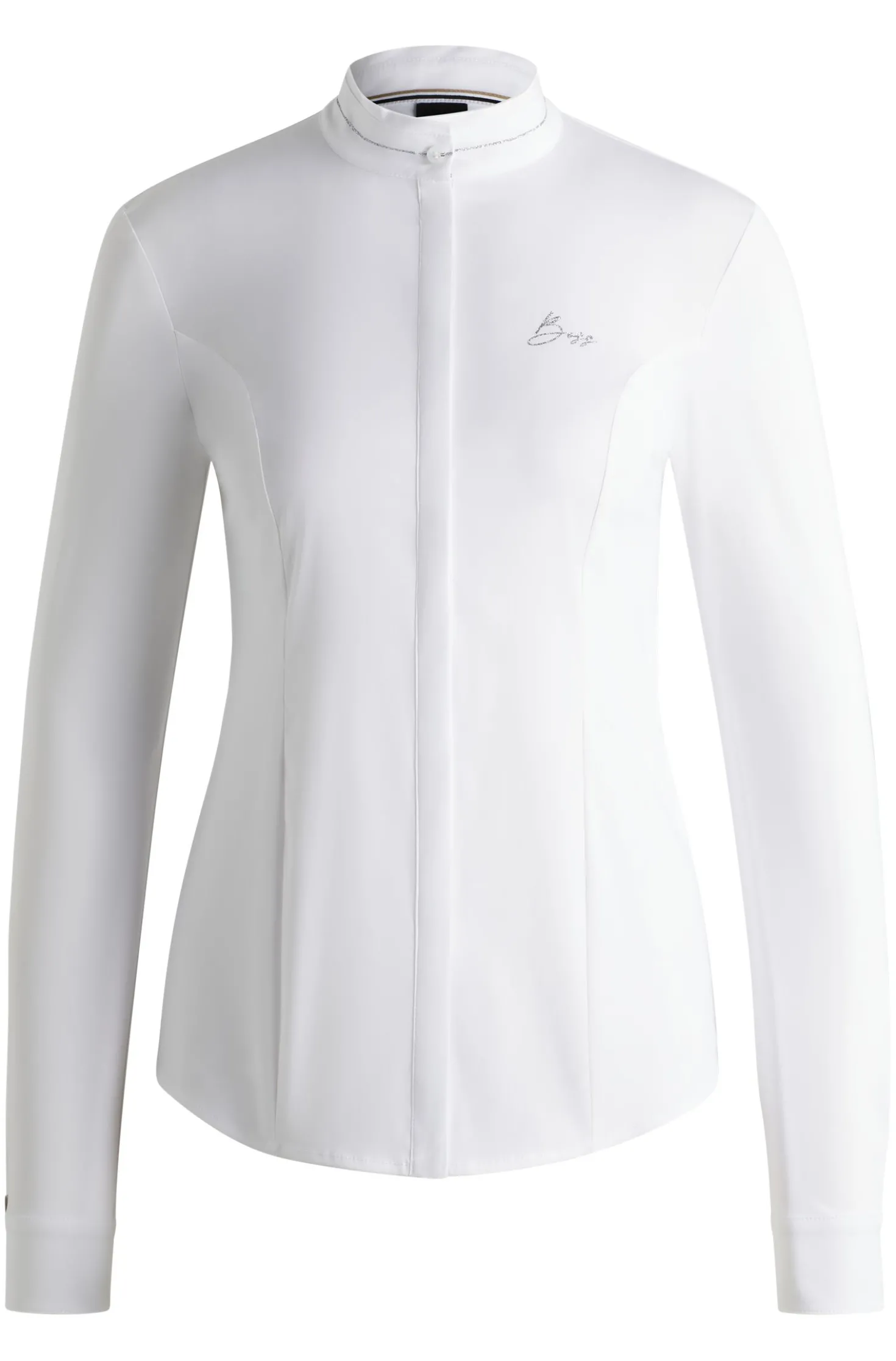 Equestrian slim-fit show blouse with crystal trims