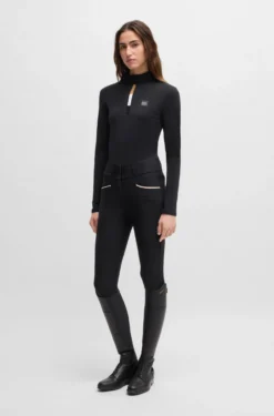 Equestrian slim-fit training shirt in super-stretch fabric