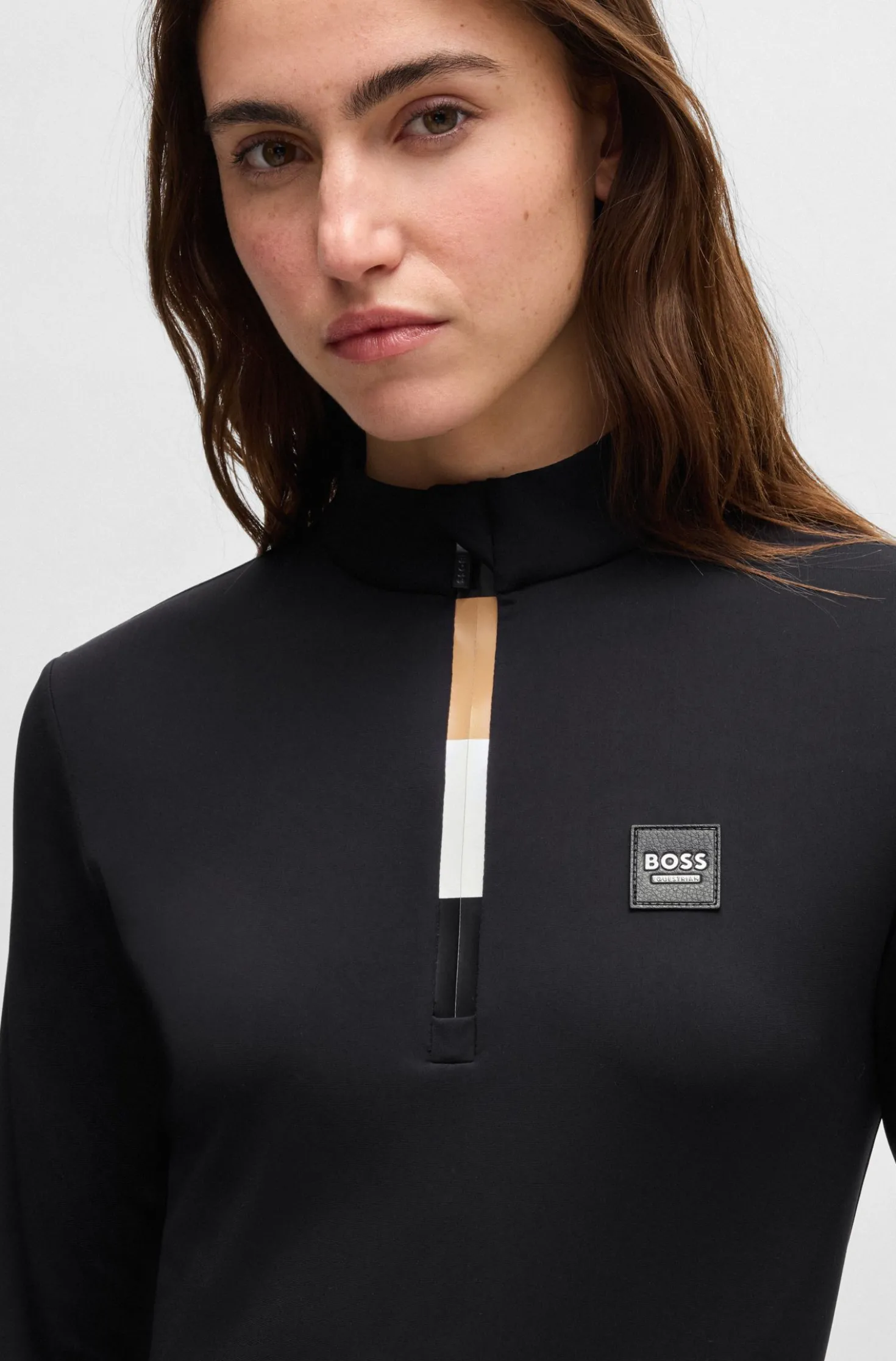 Equestrian slim-fit training shirt in super-stretch fabric