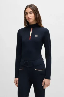 Equestrian slim-fit training shirt in super-stretch fabric