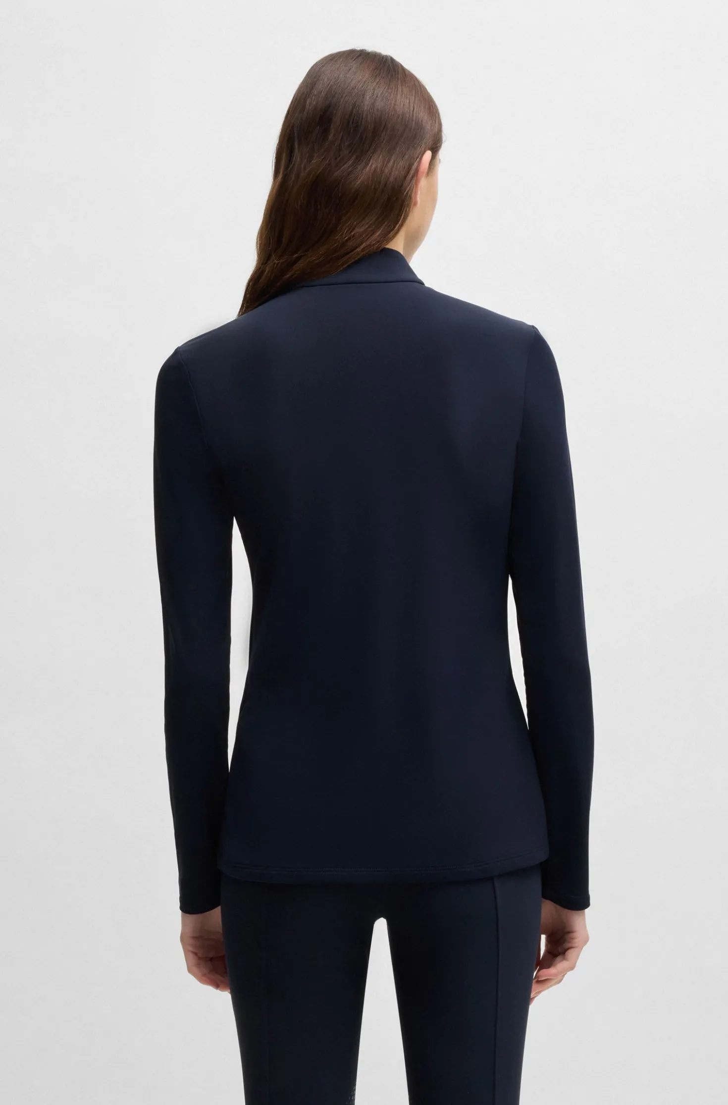 Equestrian slim-fit training shirt in super-stretch fabric