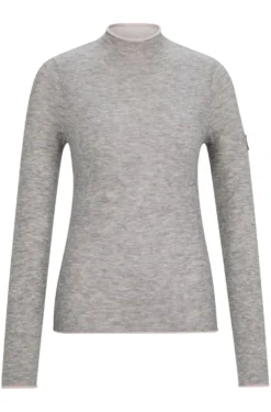 Equestrian soft-knit sweater with two-tone effect