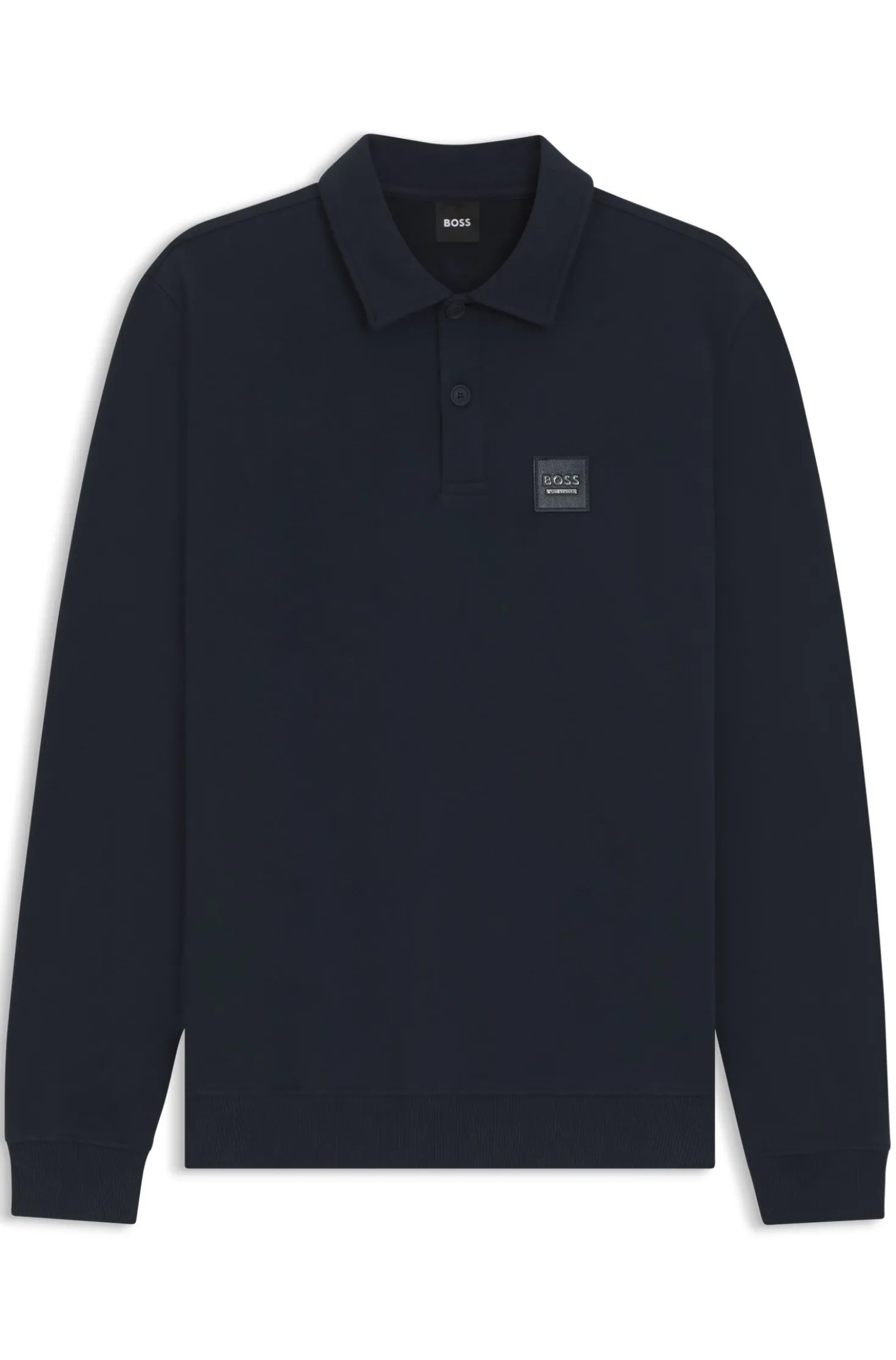 Equestrian stretch-cotton knit polo with logo patch