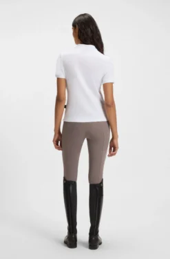 Equestrian stretch-cotton polo shirt with Double B monogram