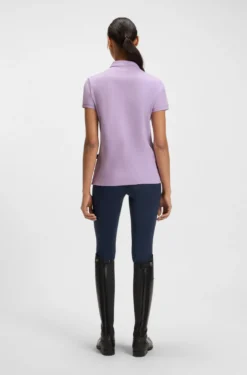 Equestrian stretch-cotton polo shirt with Double B monogram