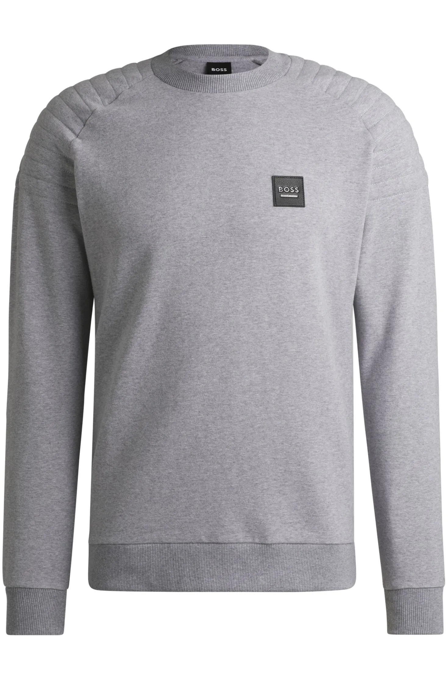 Equestrian stretch-cotton sweatshirt with shoulder stitching