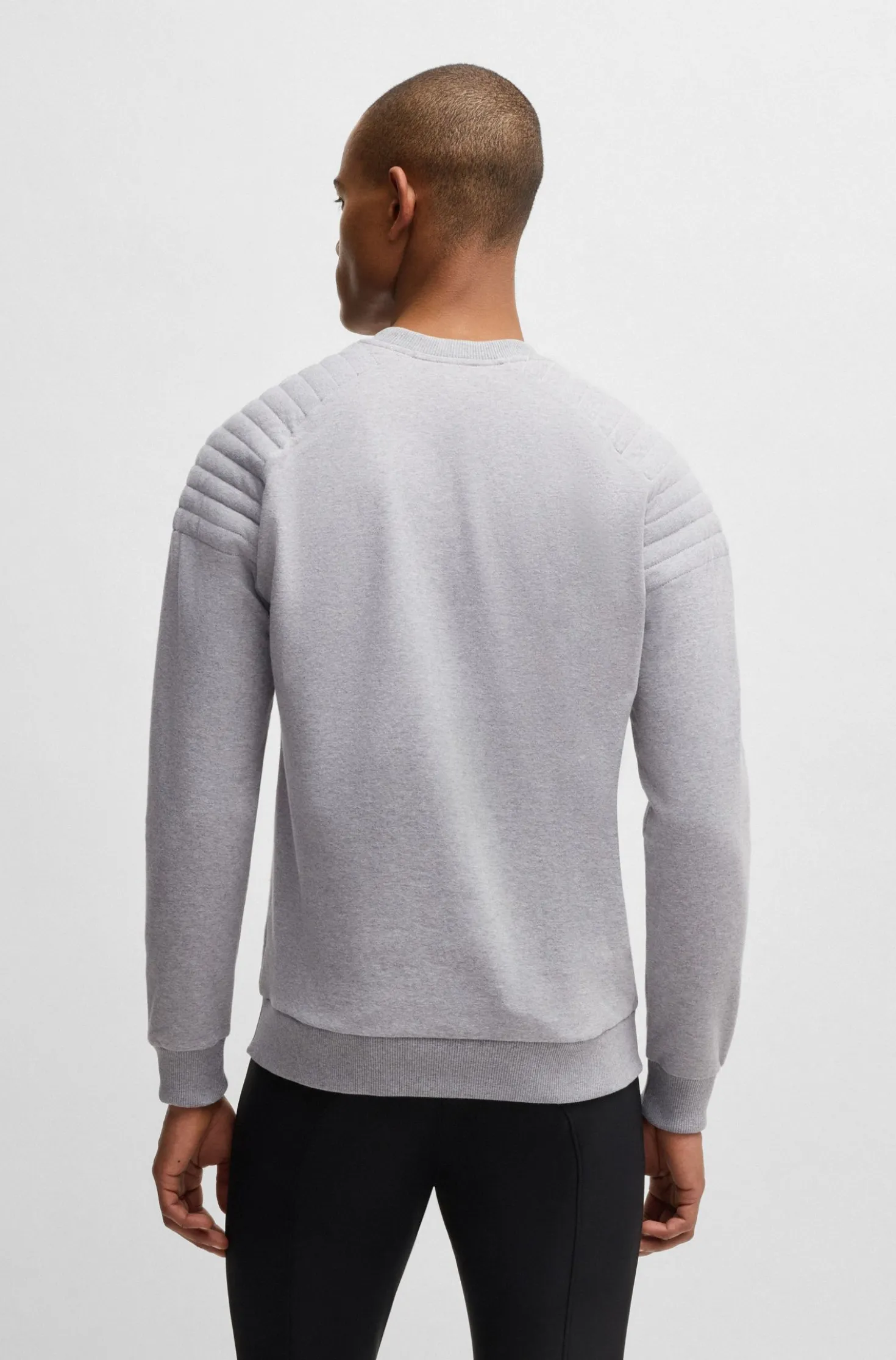 Equestrian stretch-cotton sweatshirt with shoulder stitching