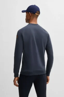 Equestrian stretch-cotton sweatshirt with block stripes