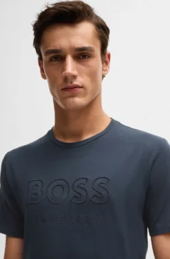 Equestrian stretch-cotton T-shirt with logo embroidery