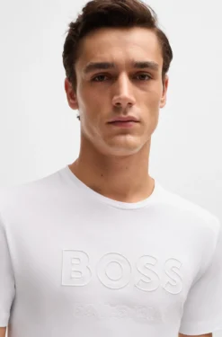 Equestrian stretch-cotton T-shirt with logo embroidery
