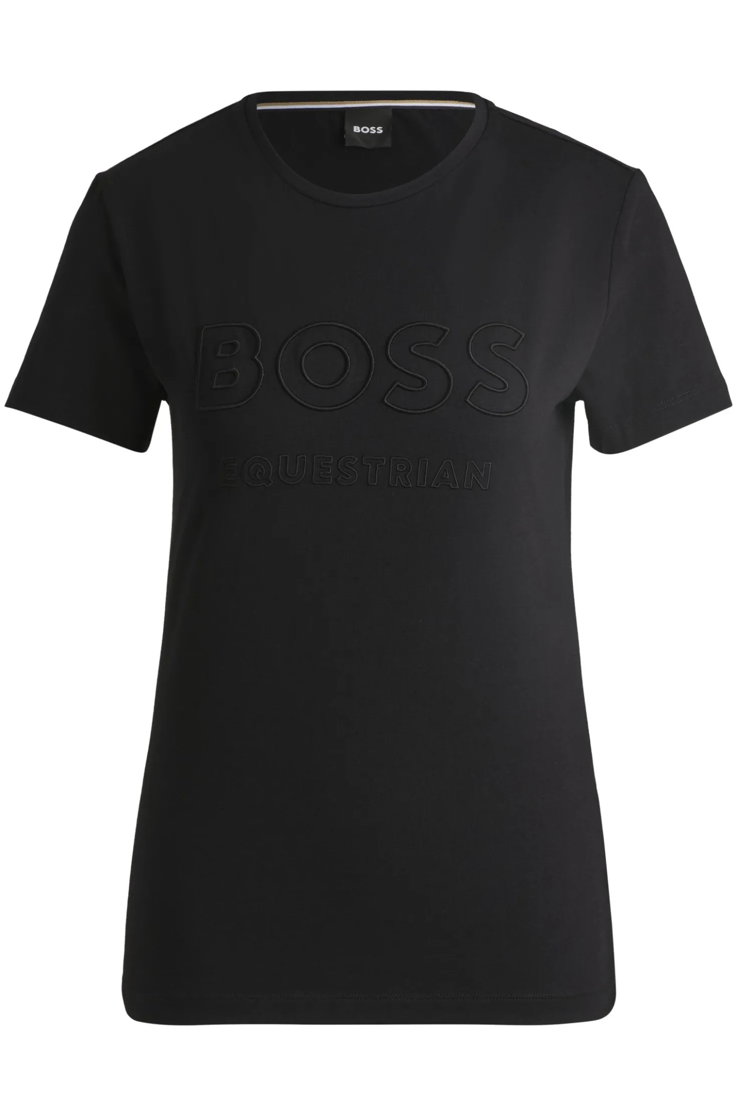 Equestrian stretch-cotton T-shirt with embroidered logo