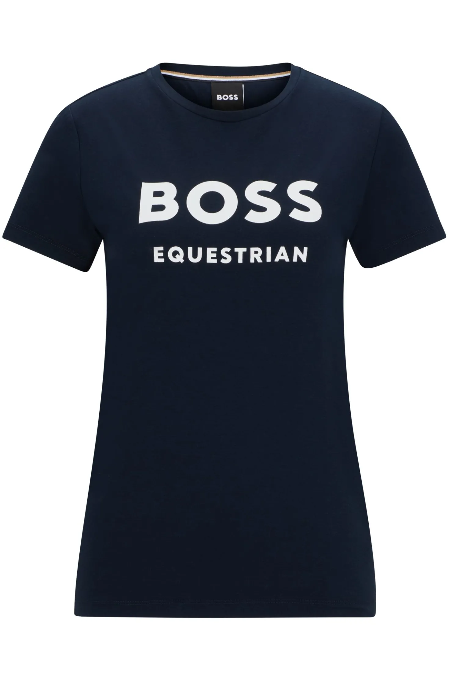 Equestrian stretch-cotton T-shirt with logo details