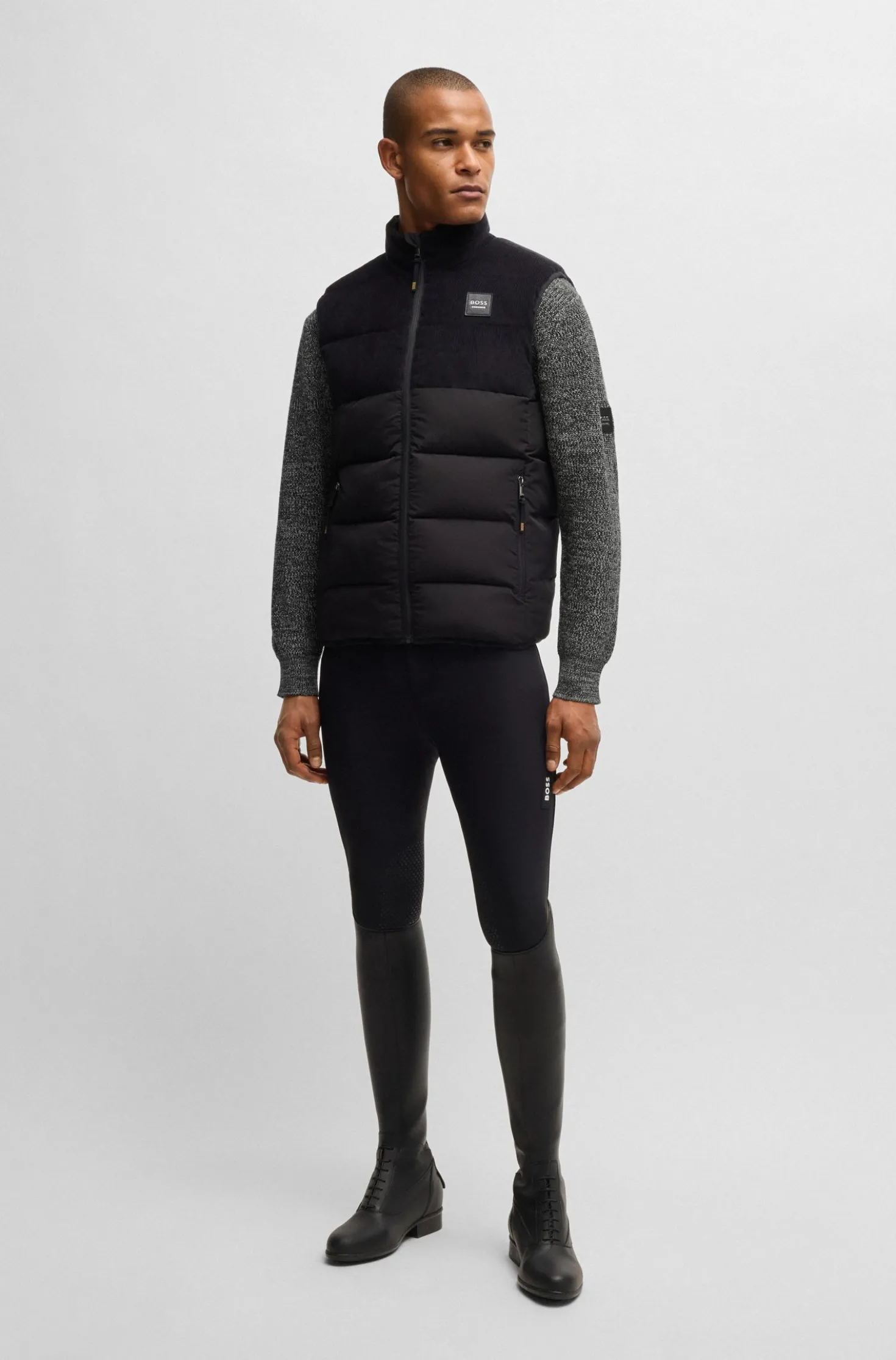 Equestrian sweater in a melange knit