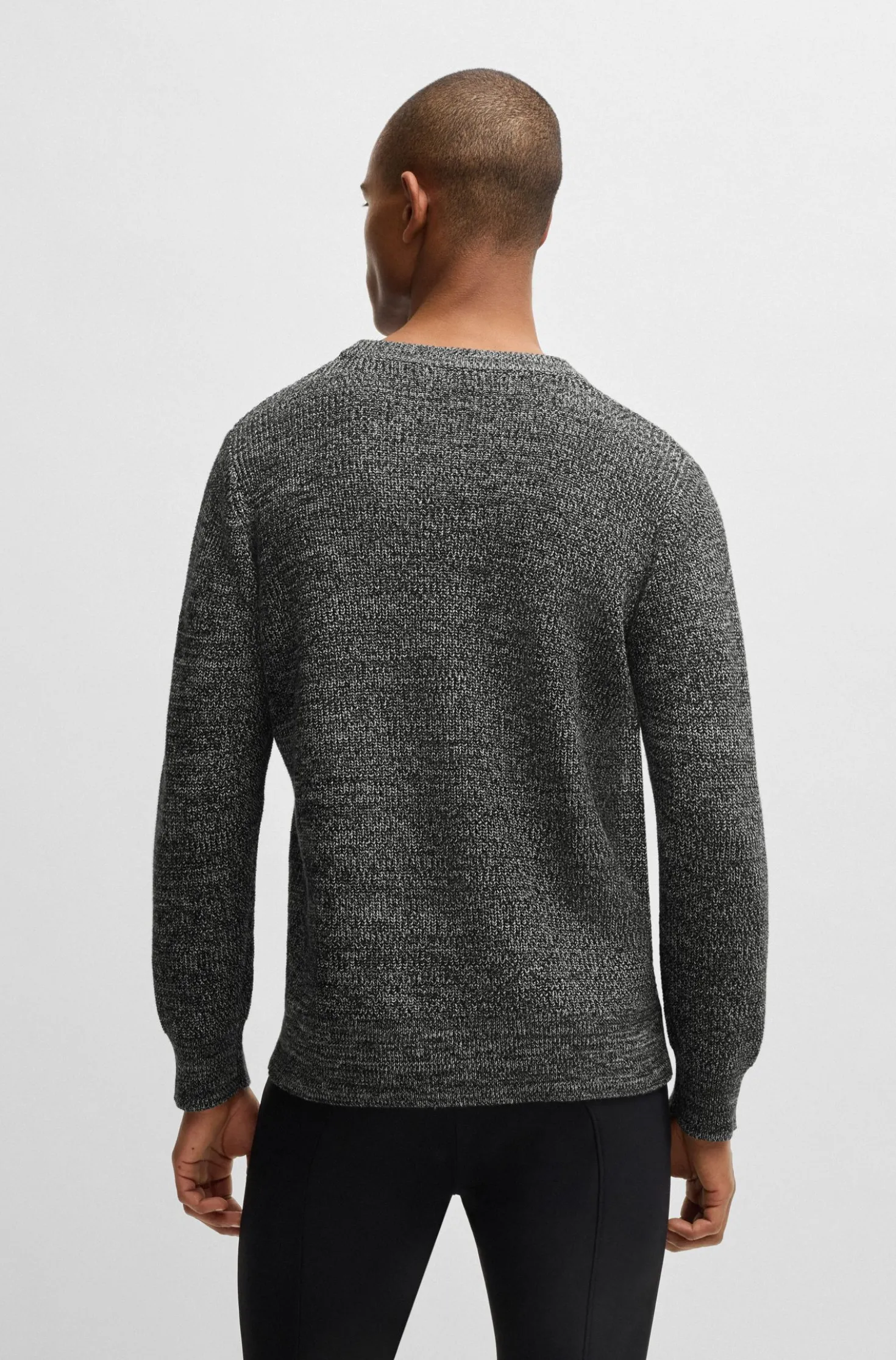 Equestrian sweater in a melange knit