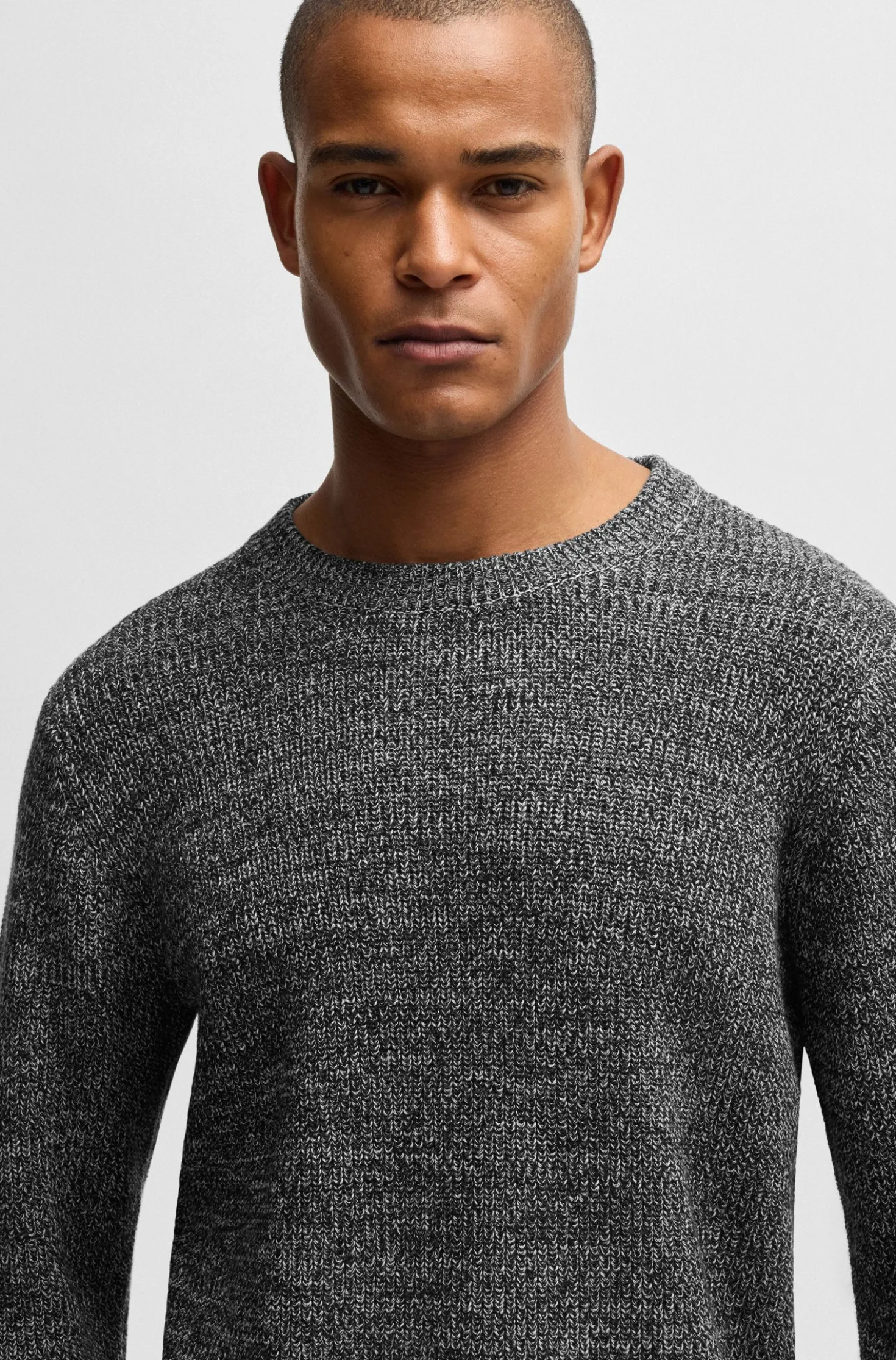 Equestrian sweater in a melange knit