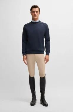 Equestrian sweater in Italian stretch cotton