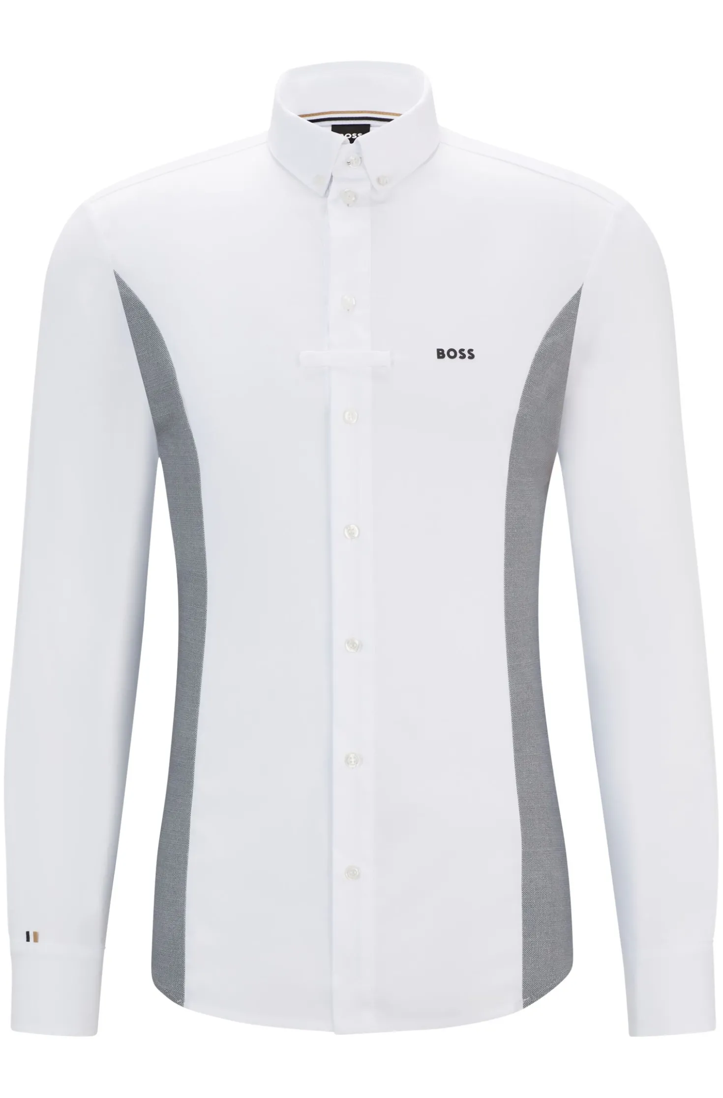 Equestrian tournament shirt with melange inserts