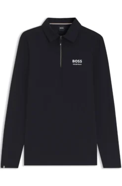 Equestrian training polo shirt in power-stretch material