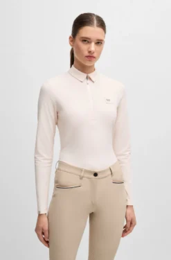 Equestrian training shirt in stretch piqué
